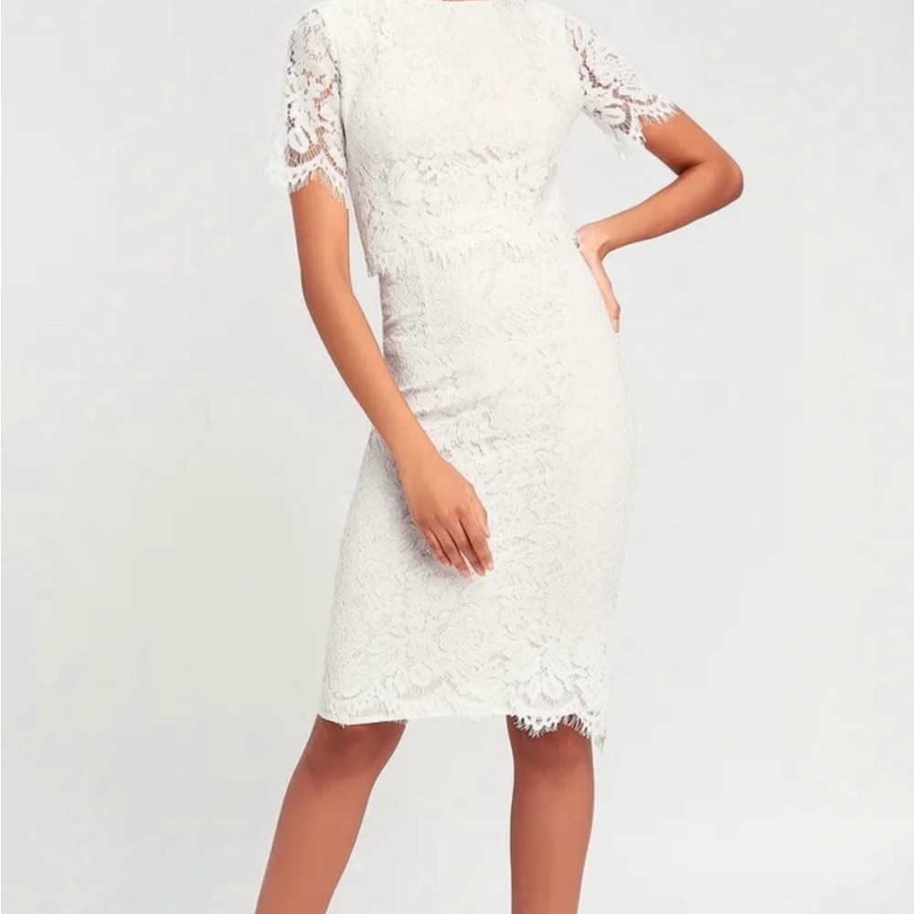 NWT Lulu’s White Lace Dress